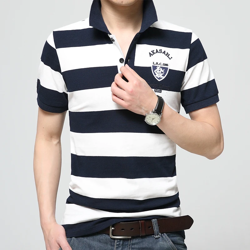 2018 Haute qualite marque hommes футболка-поло Новые Летние повседневные raye Котон мужские поло