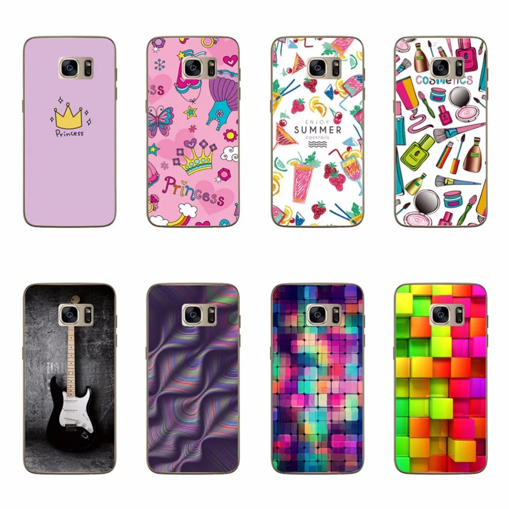 Summer Drink Princess Cosmetics Colorful Cases For Samsung S7 Edge Silicone Soft Covers Transparent Case For S7 Edeg Funda Coque