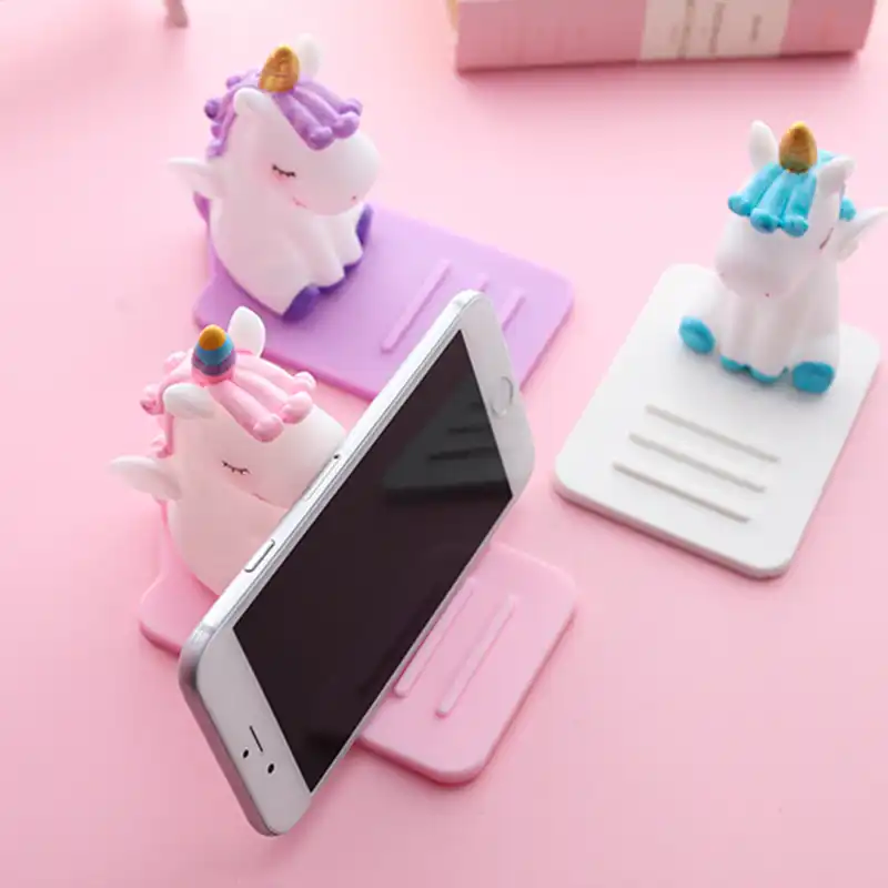 Cute Anti Slip Cartoon Unicorn Mobile Phone Holder Support Desk