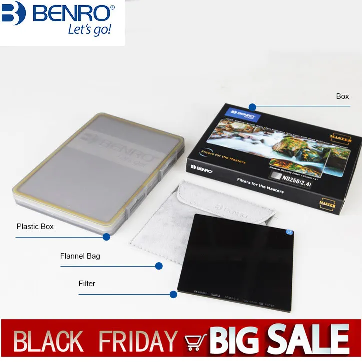 

Benro master 150x150mm ND16 ND64 ND256 1000 Square Neutral Density Grey Filter Optical Glass