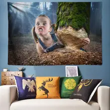 Little Girls Trunk Tree Nature Tapestry Forest Wall Tapestry Hanging Boho Wall Art Creative Tapestry for Living Room Bedroom New wall hanging forest tree print tapestry