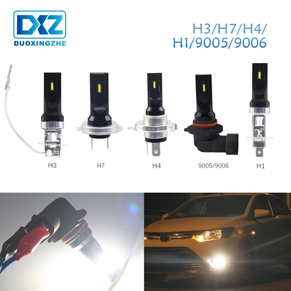 DXZ 1 шт. Авто H8 H11 H9 H1 H4 H7 H3 LED 9005 HB3 9006 HB4 12V 1860 Автомобильная противотуманная фара