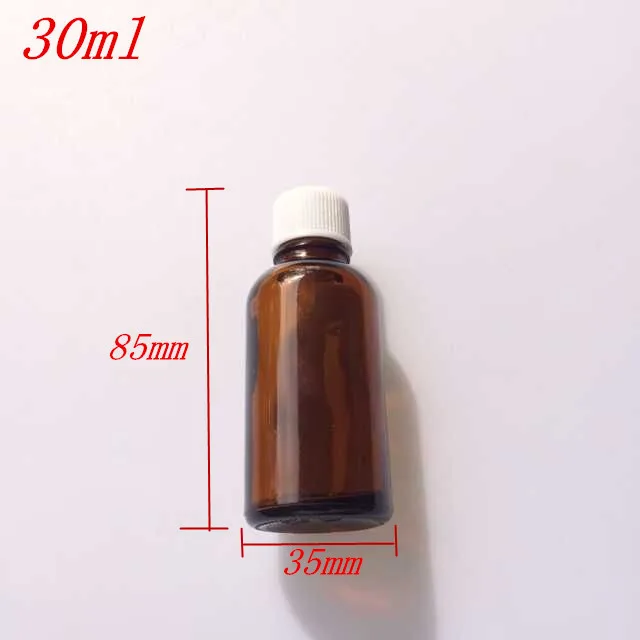 30ml Amber Glass Bottles with Leakproof Stopper Cap Liquid Jars Essential Oil Bottles5