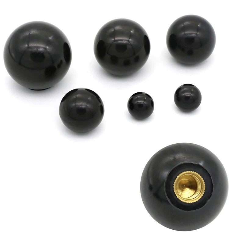 

1PCS Black M4/M5/M6/M8/M10 Thread Plastic Clamping Copper Core Knob Ball Shaped Head Clamping Nuts Knob