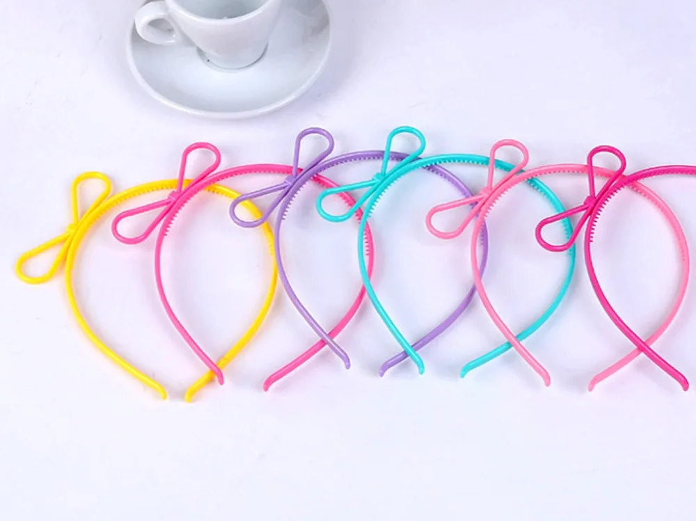 

10 Mixed Color Plastic Bows Hair Tiara Princess Headband Hair band With Teeth
