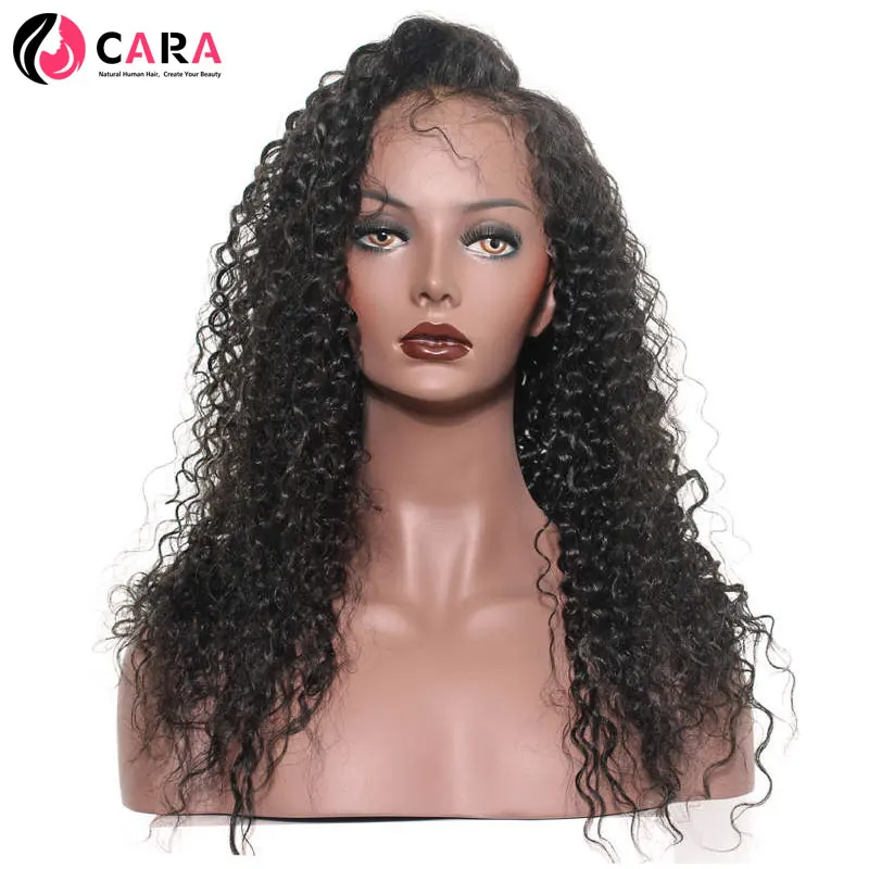 

CARA 250% Density Curly Lace Front Human Hair Wigs Brazilian Non-Remy Hair Pre Plucked Natural Hairline With Baby Hair