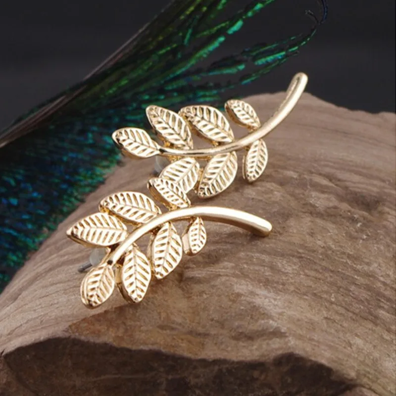 Женские серьги гвоздики в виде листьев дерева|stud earrings|stud earrings wholesalestud for women |