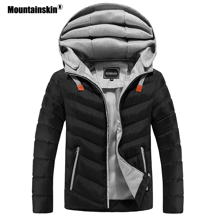 Mousainskin 4XL зимние парки мужские куртки повседневные пальто с капюшоном мужская верхняя одежда толстая хлопковая куртка мужская брендовая одежда SA152