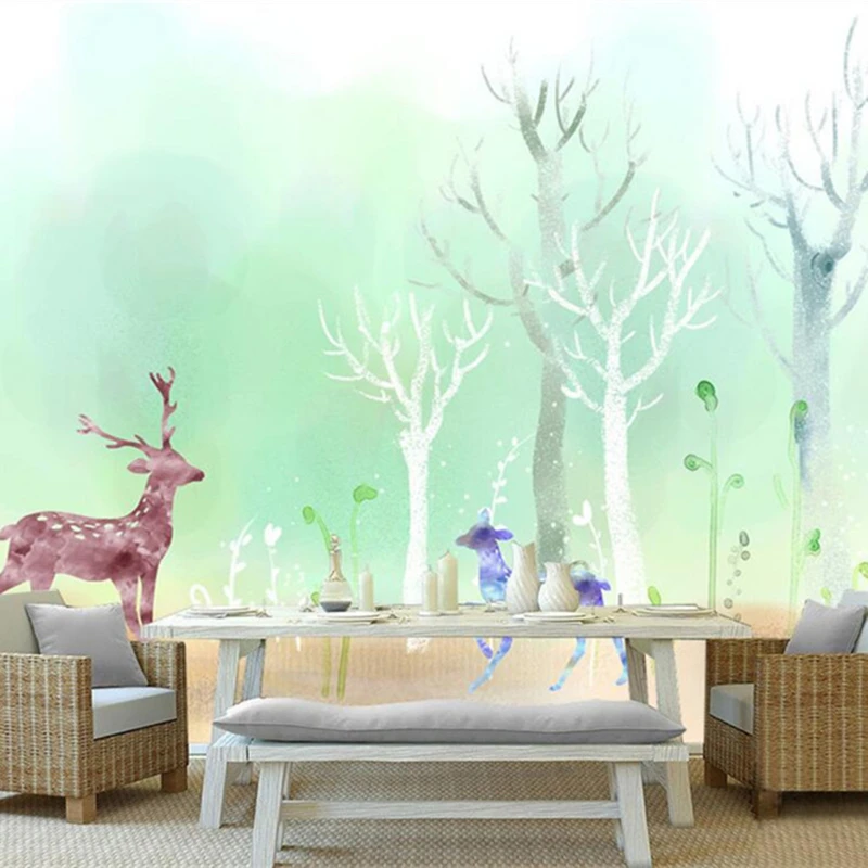 Nodic 3D Wallpapers Natural Trees Photo Wallpapers Elk Forest Silver