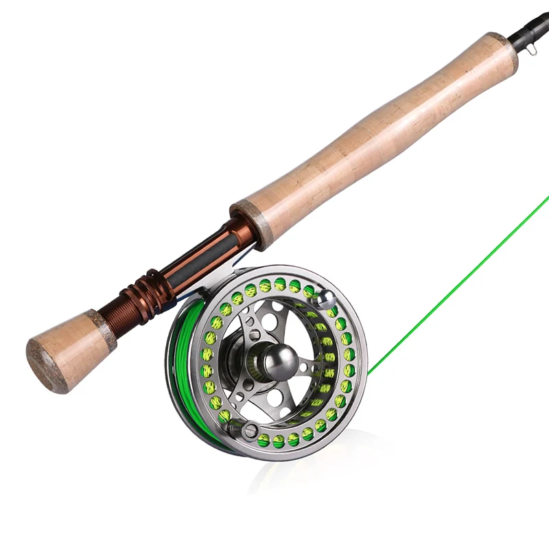 Goture Fly Fishing Reel Rod Set with Fly Line Lures Bag Full Kit 5