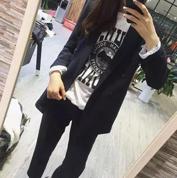 2 piece set women Suit female spring new style fashion solid color temperament office ladies OL professional uniform suit 2 piece set women Suit female spring new style fashion solid color temperament office ladies OL professional uniform suit