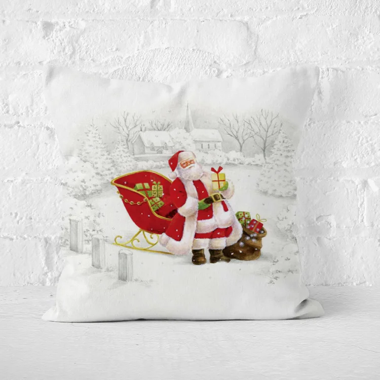 45*45 см рождественские декоративные подушки для дома, Короткие Плюшевые наволочки с Санта Клаусом, рождественские вечерние украшения на год - Цвет: 1