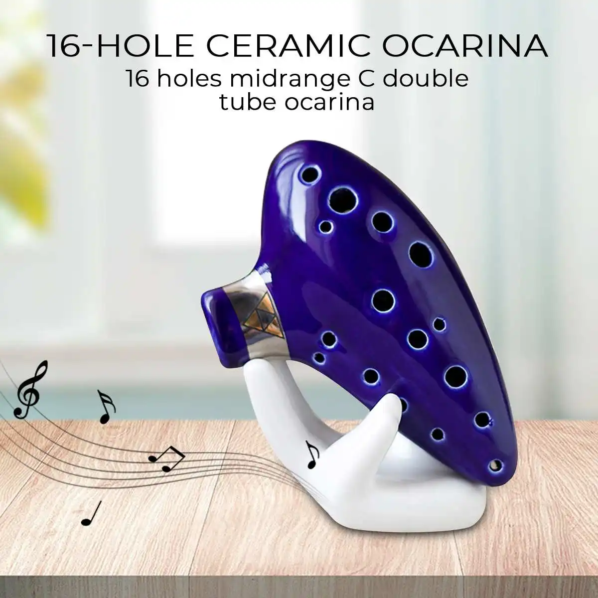 16 отверстий двойная трубка окарина среднего класса C окарина керамическая яркая глазурь гончарная вдохновленная музыка флейты инструмент