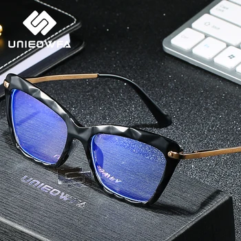 

Anti Blue Light Blocking Computer Glasses for Women Cat Eye Retro TR90 Eye Glasses Protection Radiation Eyeglasses Blue Ray 2019