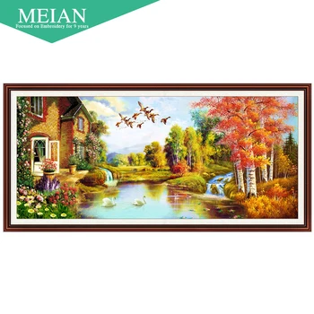 

United States Coast new 5D cube painted landscape diamond drill room Diamond Cross Stitch embroidered a diamond masonry