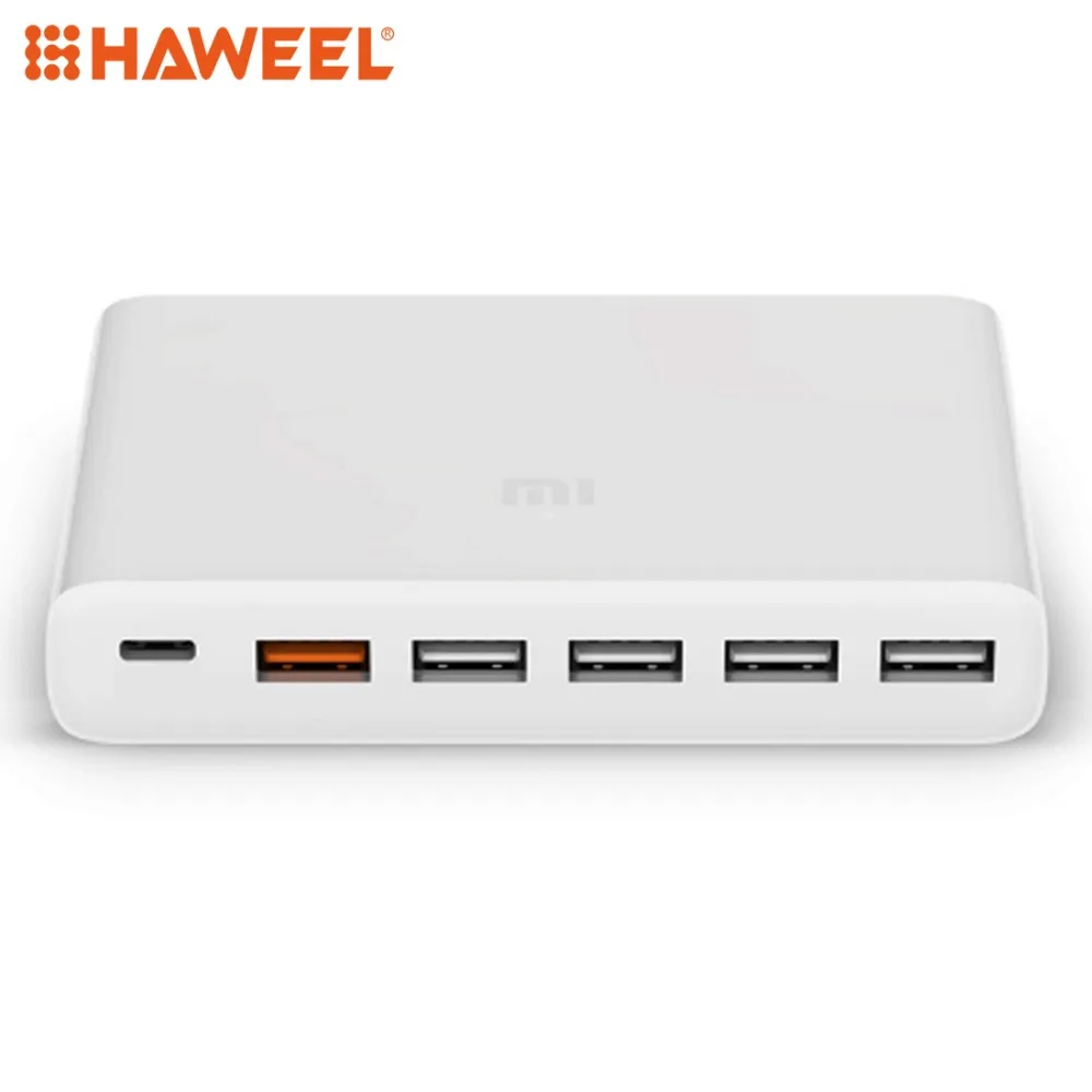 HAWEEL USB-C 60 Вт Зарядное устройство умный выход 1 тип-c+ 5 USB-A QC 3,0 Быстрая зарядка для iPhone 7/8 Plus/X/XS Max/XR Galaxy и т. Д