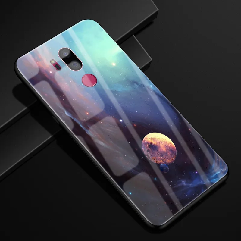 Чехол для LG G7 ThinQ стеклянный задний жесткий чехол телефона LGG7 G710 мягкий бампер