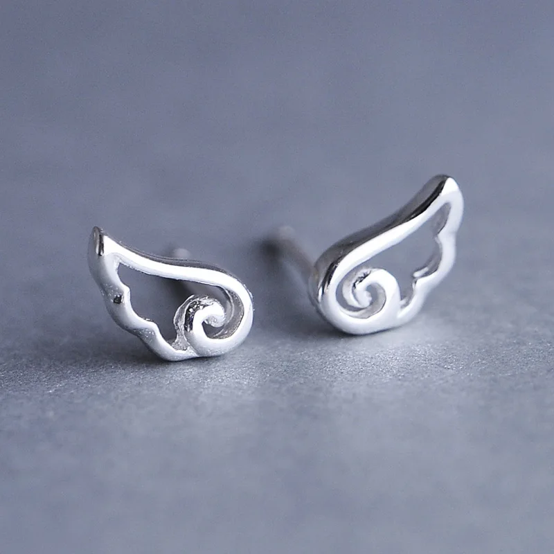925 Стерлинговое Серебро svcute angel wings женские серьги с характером антиаллергенный