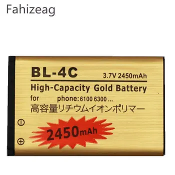 

2450mAh BL-4C BL 4C BL4C Gold Replacement Battery For Nokia 6100 6300 C1-00 C2-05 X2 6021 6110 6136 7180 3118