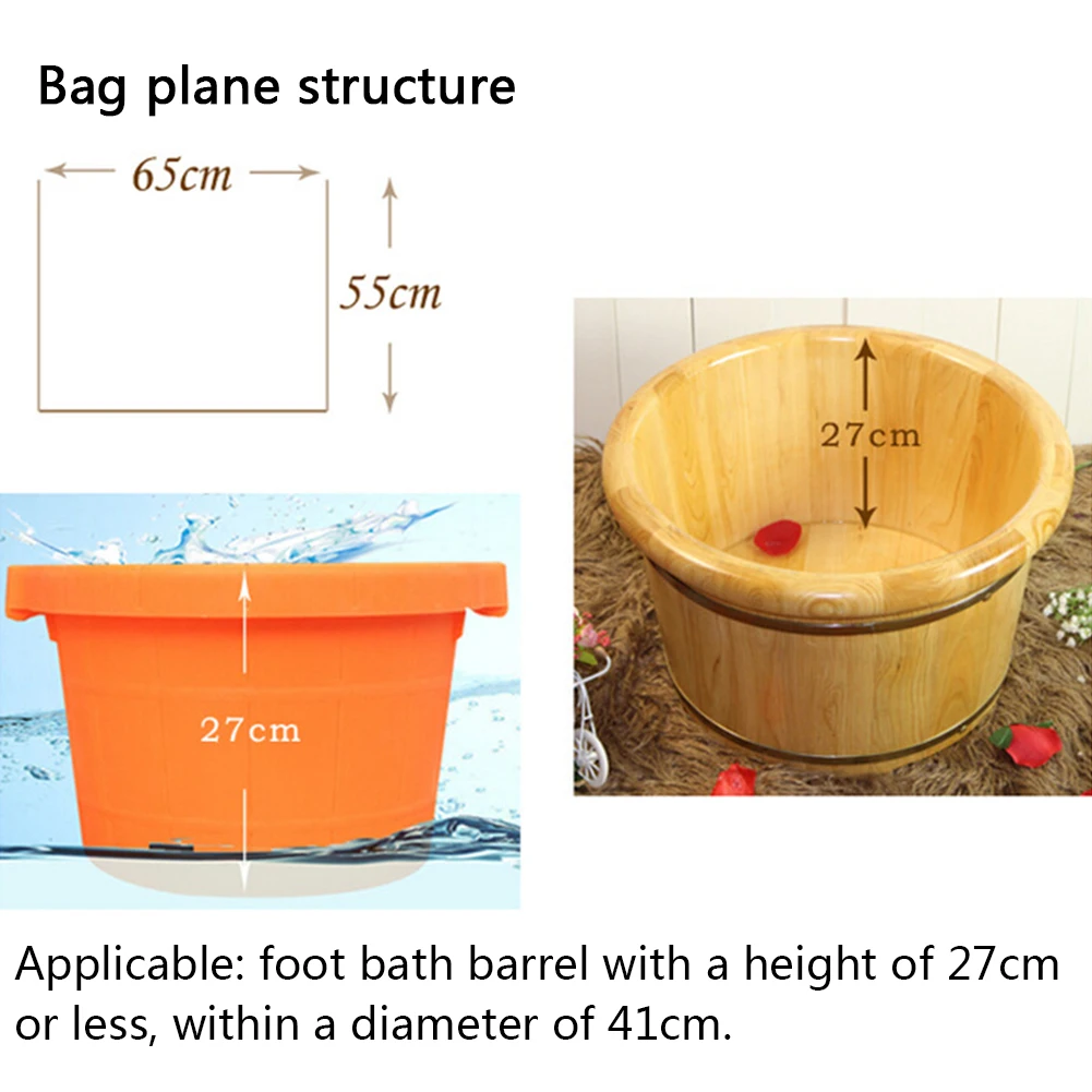 65*55 см сумка для ванны для ног одноразовые вкладыши для ванны для ног сумки для бассейна для ног Педикюр Спа Уход за кожей для деревянных бочек до 30 см