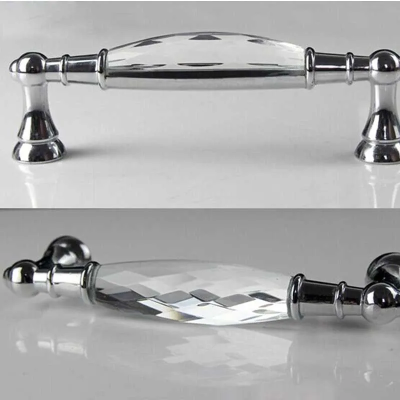 96mm K9 clear glass crystal kitchen cabinet drawer pulls ...