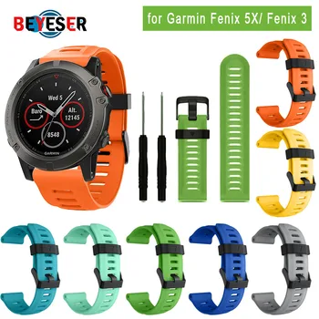 

Soft Silicone Watch Strap for Garmin Fenix 5X 6X Pro Silicone Bands 22mm Quick Fit for Garmin Fenix 3 3 HR Band 26mm Watch Strap