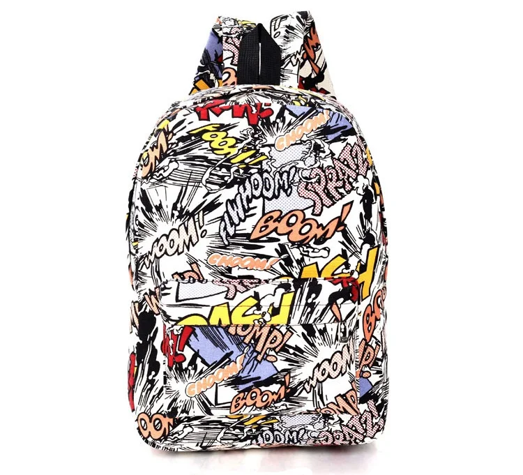 Тканевый рюкзак с граффити, школьная сумка для студентов-подростков, рюкзаки для мальчиков и девочек, рюкзаки, сумки с мультяшным принтом, уличный рюкзак Escolar - Цвет: 06 Boom