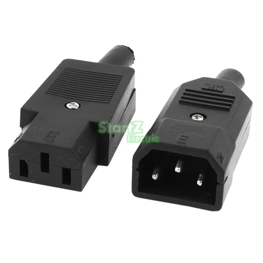 

Pair IEC 320 C14 Male Plug to C13 Female Socket Power Connector AC 250V 10A