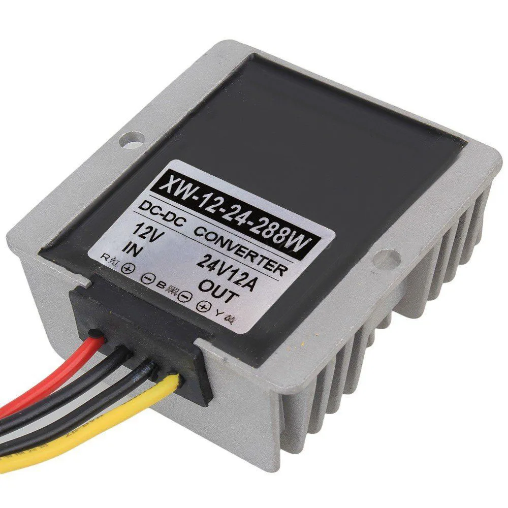 DC 12V повышающий до 24V 288W 12A автомобильный водонепроницаемый DC-DC регулятор