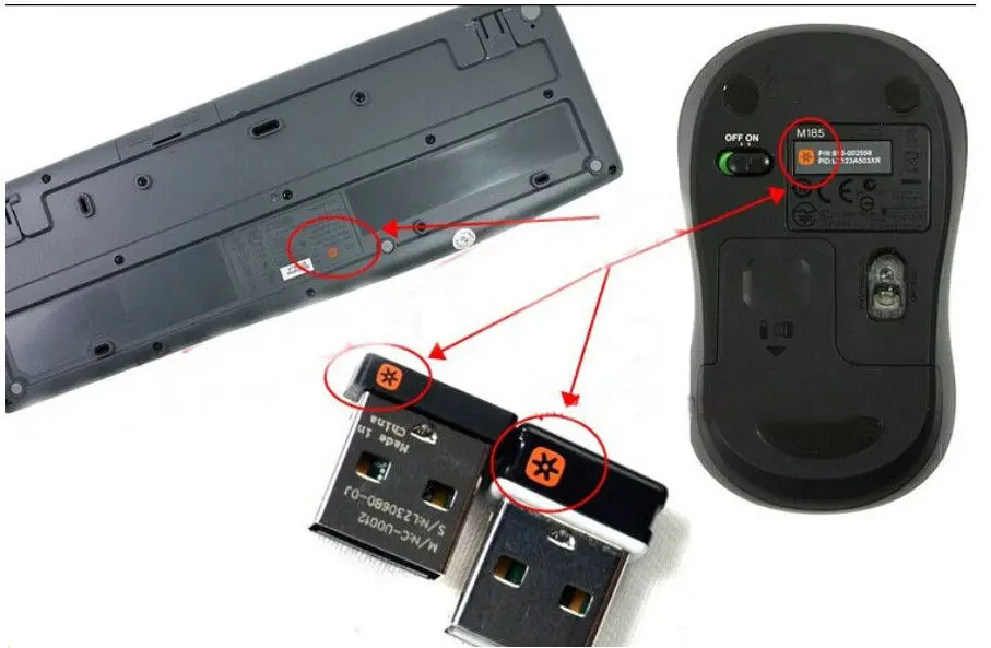 Logitech latest Version Genuine Tiny Unifying General Receiver Dongle Connect up to Six Devices for Logitech mouse mice keyboard mice computer