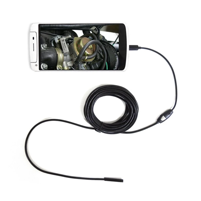 

7mm Lens Android Endoscope Camera 1m/1.5m/2m/3.5m/5m Hard Cable Rigid Cable 6LED Waterproof USB inspection Industrial borescope