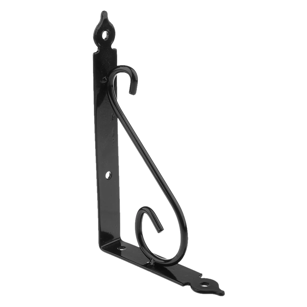Baoblaze 2pcs Wall Shelf Bracket Metal Heavy Duty Supporter L Shaped Wall Hanging Shelves