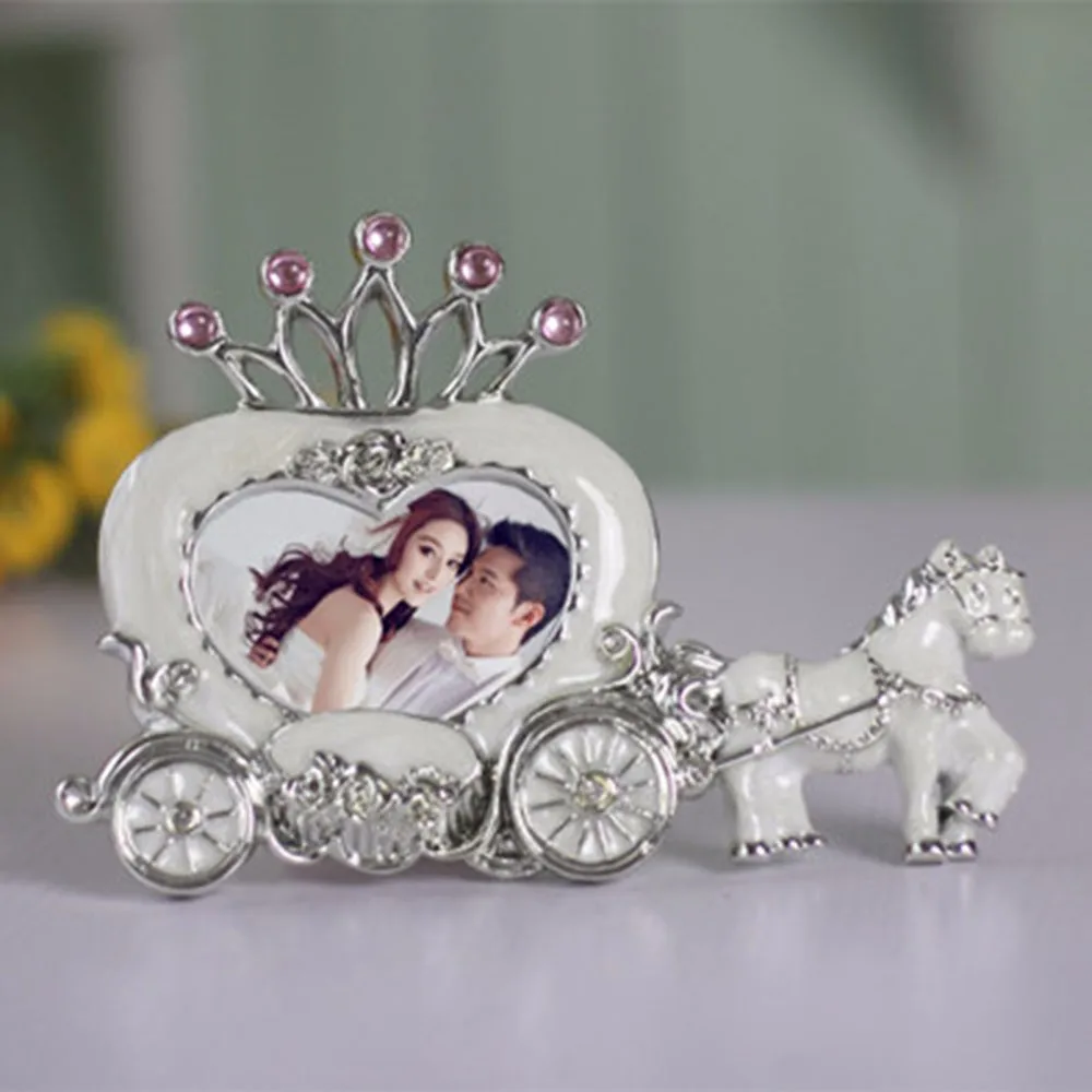 PM14205-crown carriage metal jeweled photo frame