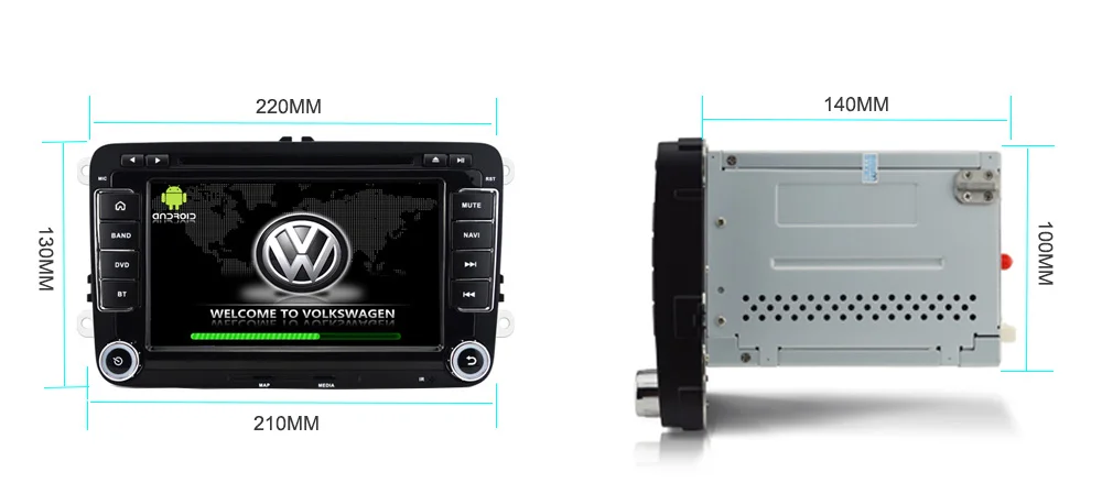 Best Quad Core 7 inch 1024*600 Android 6.0  Car DVD GPS Radio for VW Golf 5 6 Polo Passat Jetta Tiguan Touran Skoda Octavia Seat Wifi 13