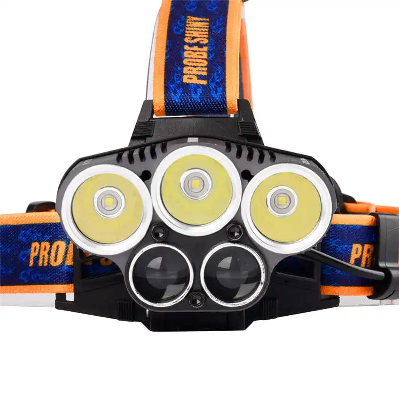 25000LM 5x XM-L T6 Headlamp Headlight Head Light led flashlight rechargeable USB+Battery powerful led flashlight #4A28 (2)