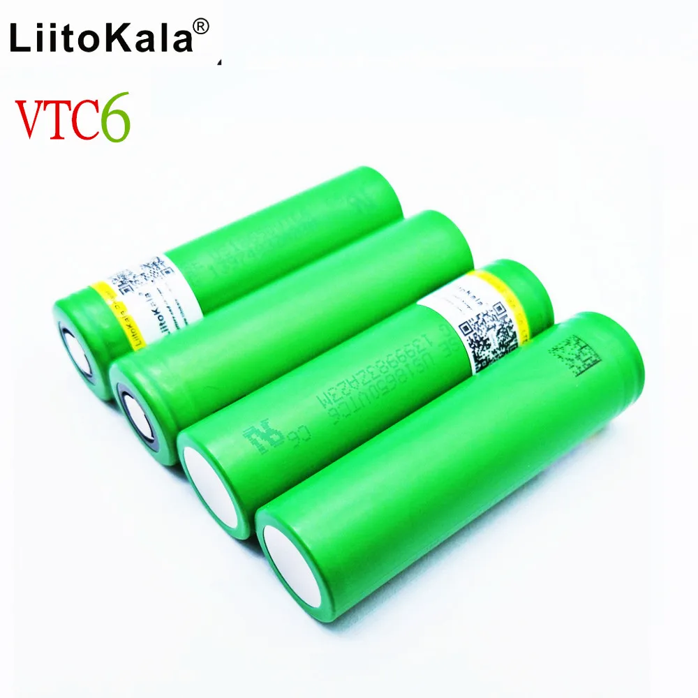 Умное устройство для зарядки никель-металлогидридных аккумуляторов от компании Liitokala: 10 шт./лот оригиналы 3,6 V 18650 3000 мА/ч, Батарея US18650 30A VTC6-Батарея электронной сигареты