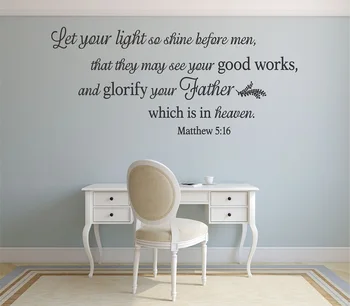 

Matthew 5:16 Bible verses Spanish vinyl wall stickers Christian living room bedroom wall stickers 2SJ29