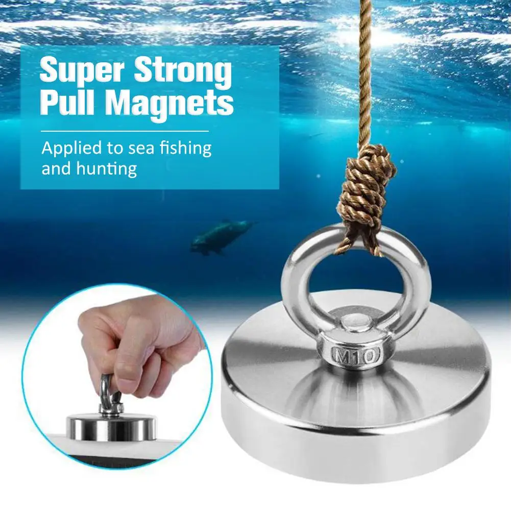 

Diameter 60-120mm Strong Powerful Neodymium Magnets Pot With Ring Magnetic Hook Super Magnets Pulling River Equipments Holder