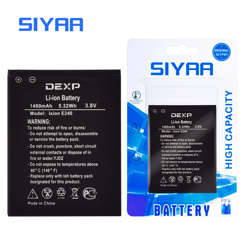 Аккумулятор SIYAA для Dexp E240 Ixion E 240 1400 мАч литий ионный аккумулятор высокой