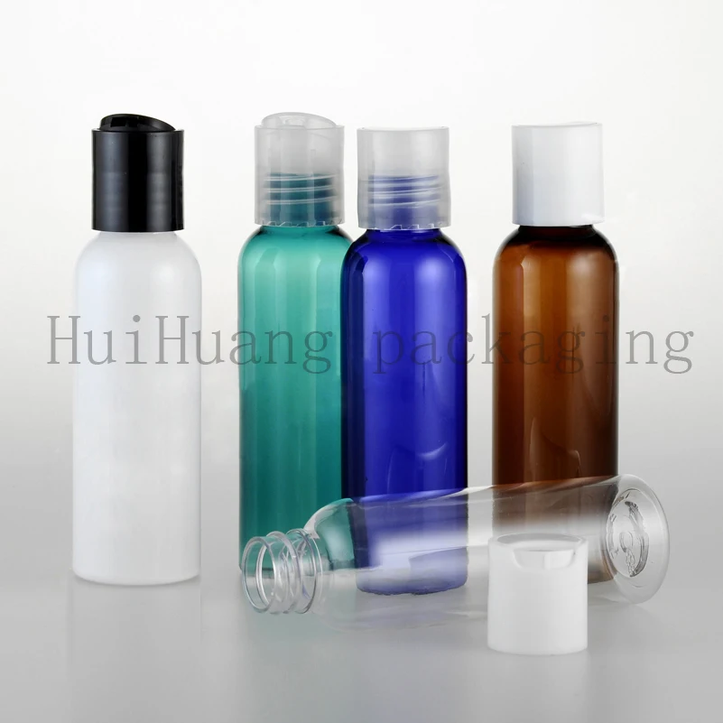 50pcs 60ml Empty Small Shampoo Plastic Containers With Disc Cap,Sample