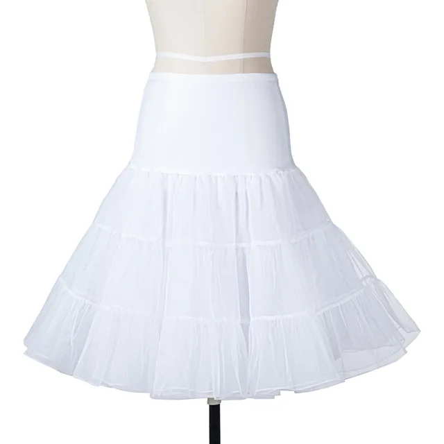 Ретро платье в горошек для женщин летнее элегантное винтажное платье с квадратным воротником 50s 60s Pin Up рокабилли vestidos robe - Цвет: Pettiskirt White
