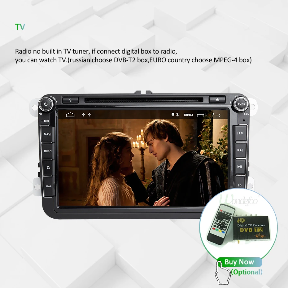 Clearance IPS Android 9.0 DSP 64G 2 DIN Car GPS Radio For Rapid Yeti VW passat b6 golf 4 5 6 polo tiguan Seat Altea Toledo BORA DVD PLAYER 37