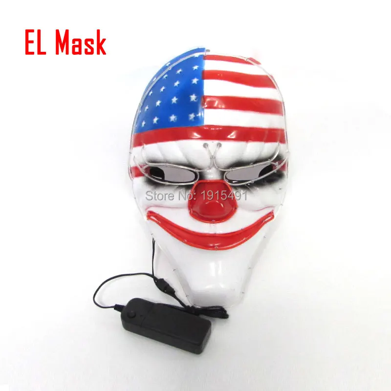 Высококачественный европейский стиль Мигающие неоновые холодный свет маска Оригинальные светильники блестящие EL проволоки маска для