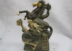 Оптовая продажа фабрики 16 "Китайский Бронзовый Свинка известный Деньги богатство Дракон и Лошадь энергии Статуя