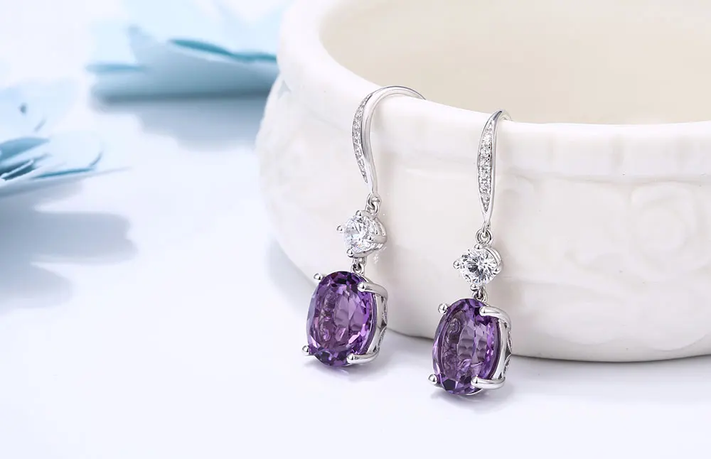 silver amethyst earrings CAE01836SC-1 (3)