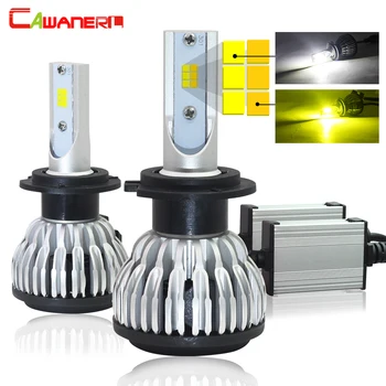 

Cawanerl H1 H4 H7 H8 H9 H11 9005 9006 LED Headlight Lamp Double Color 3000K + 6000K 72W 7600LM Per Set Car Headlamp Fog Light