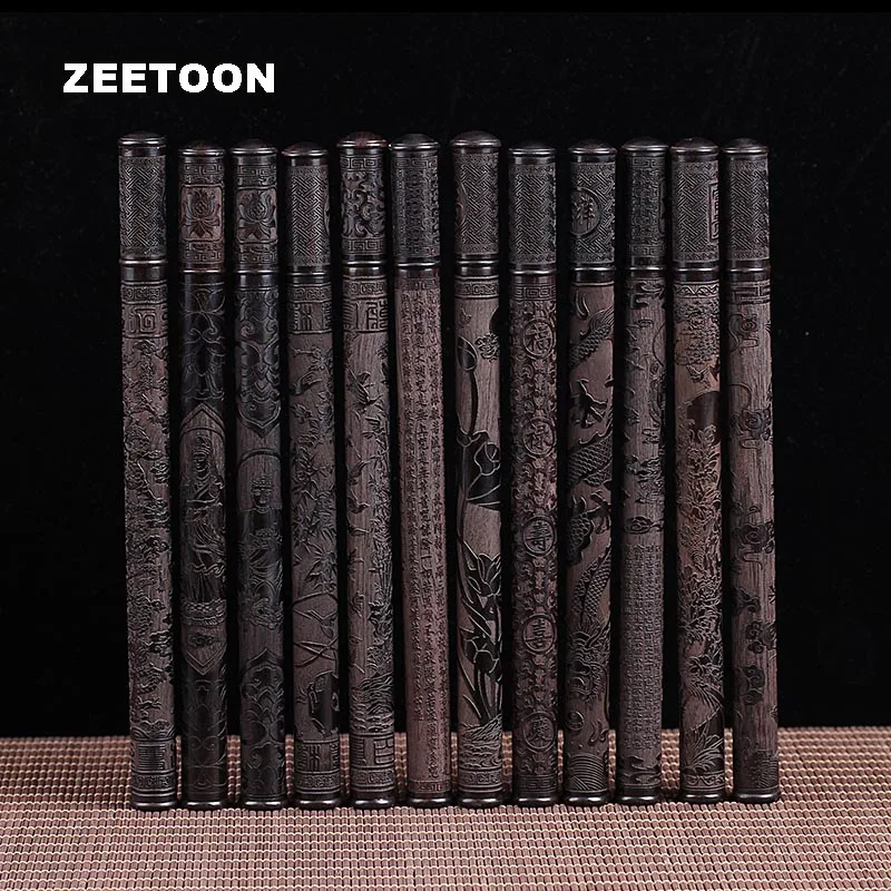 

1PCS Exquisite Incense Storage Bottle Natural Black and Ebony Stick Incense Tube Embossed Fragrant Jar Censer Accessories Crafts