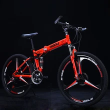 Mountain Bike 26″ 21/24/27Speeds Aluminum Alloy Folding Variable Speed Cycling Double Vibration Damping Brakes For Man and Women