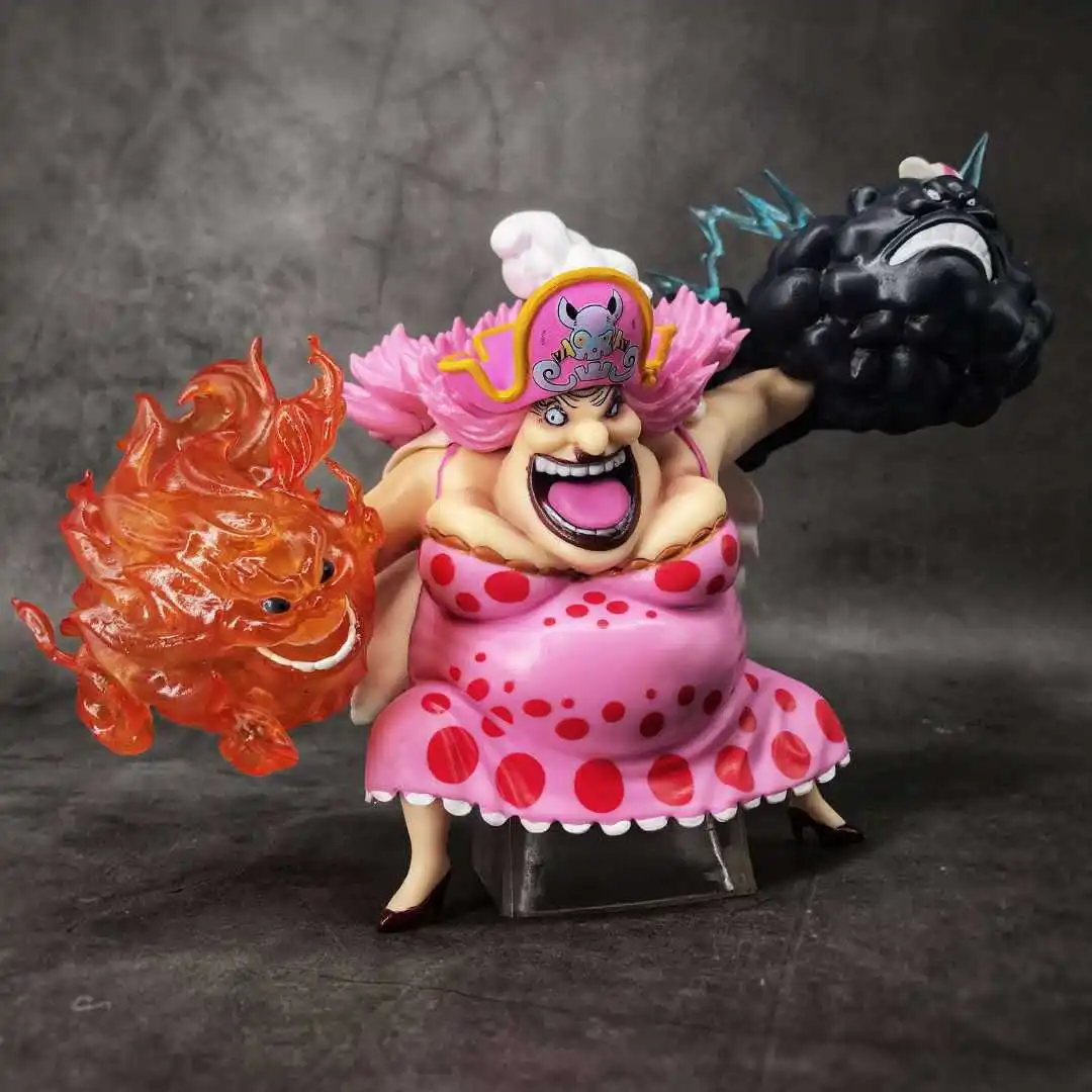 

Anime One Piece Charlotte Linlin Big Mom Action Figures GK Four Emperors Model Toys 15cm