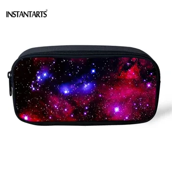 

INSTANTARTS 3D Universe Space Galaxy Print Pencil Bags for Children Girls Storage Bag Brand Designer Women Travel Cometic Bags